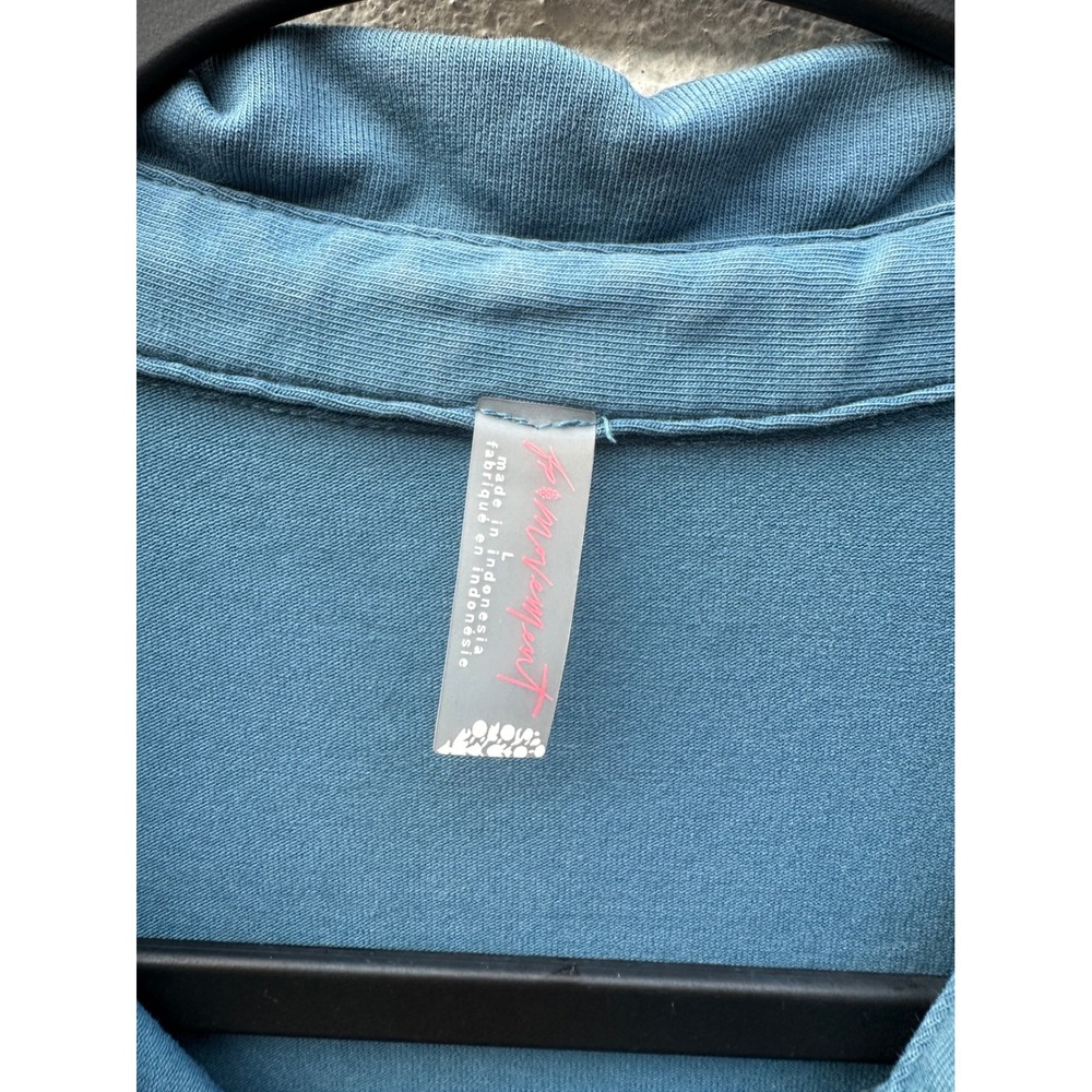 Free People Movement Hot Shot Romper Blue Teal Button Front Short Sleeve Large - Picture 3 of 8